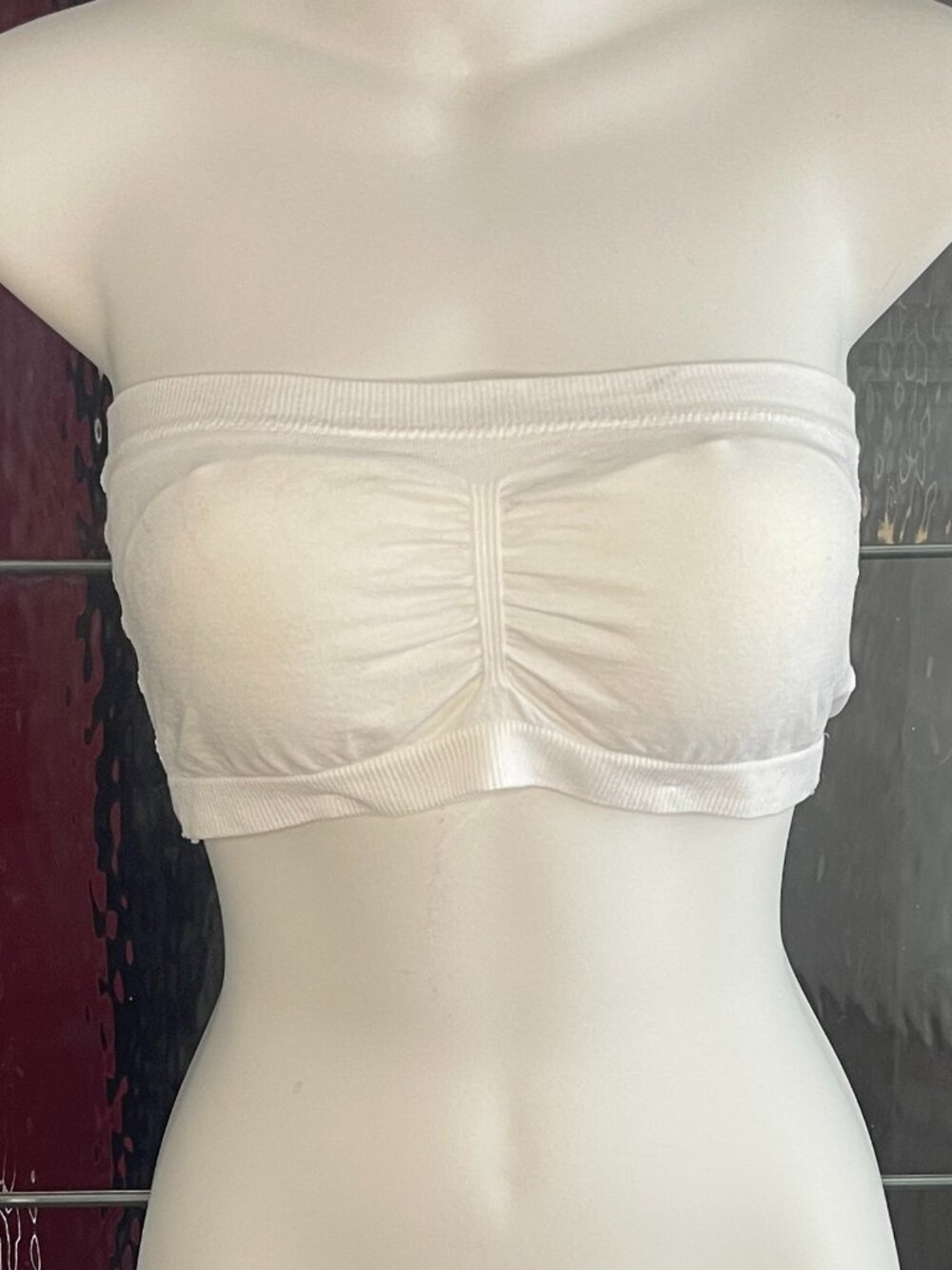 White Straples Bra Wireless Pullover Nylon / Spandex Stretch Women M/L